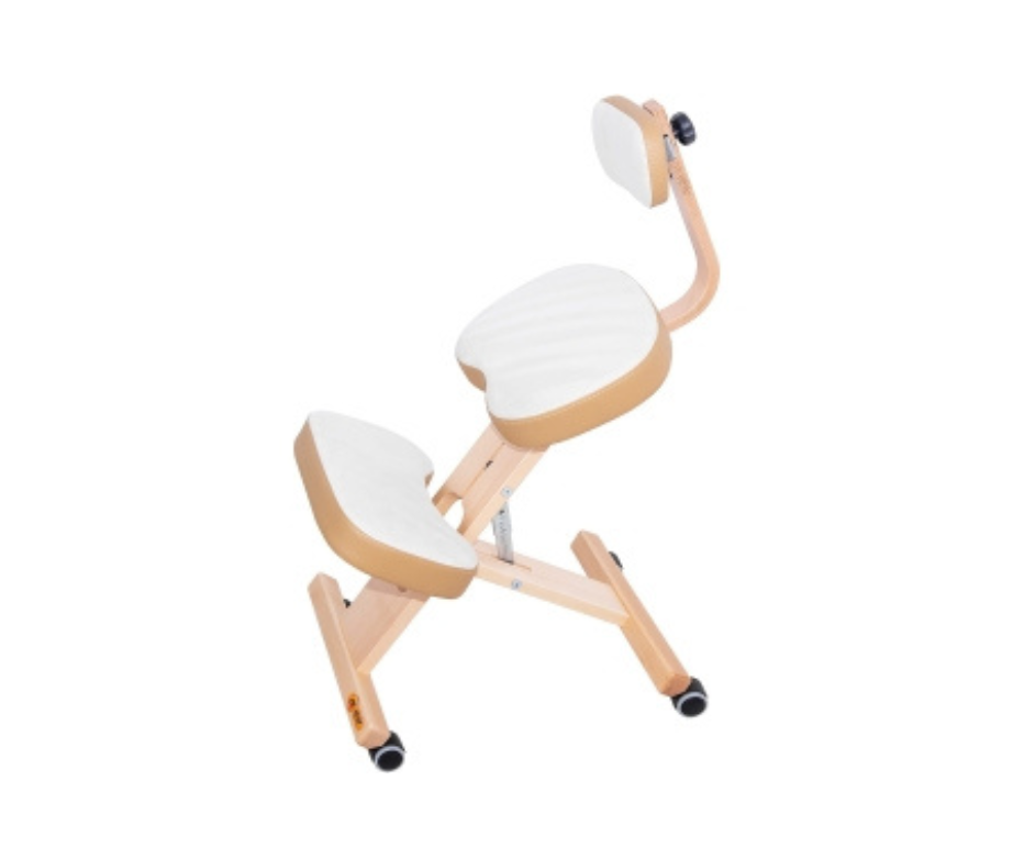 Ergonomic kneeling chair with casters and backrest 