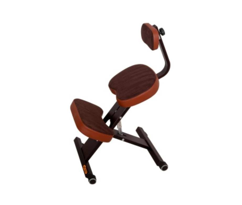 Ergonomic kneeling chair with casters and backrest 