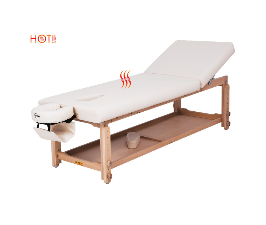 Fixed two-zone spa massage table with heating