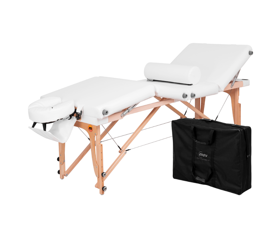 Manual wooden multi-zone folding massage table - Custom made in Poland 