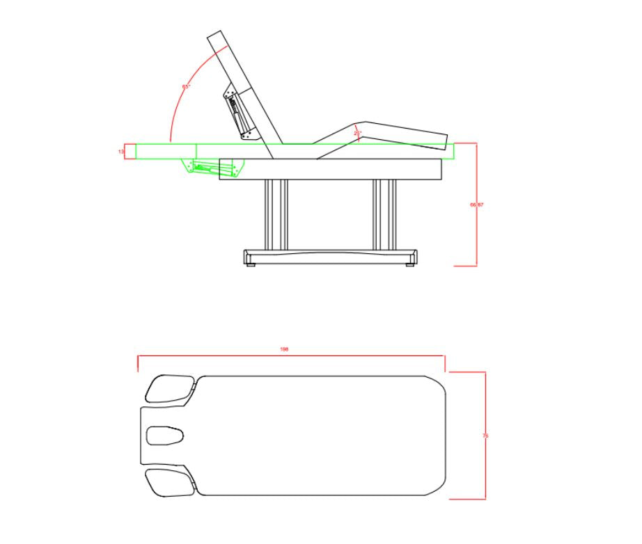 Table d'esthétique électrique Royal base foncée